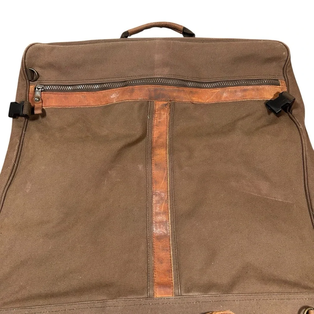 Vintage Cabelas Canvas & Leather Garment Bag Luggage Travel Hunting Outdoor‎